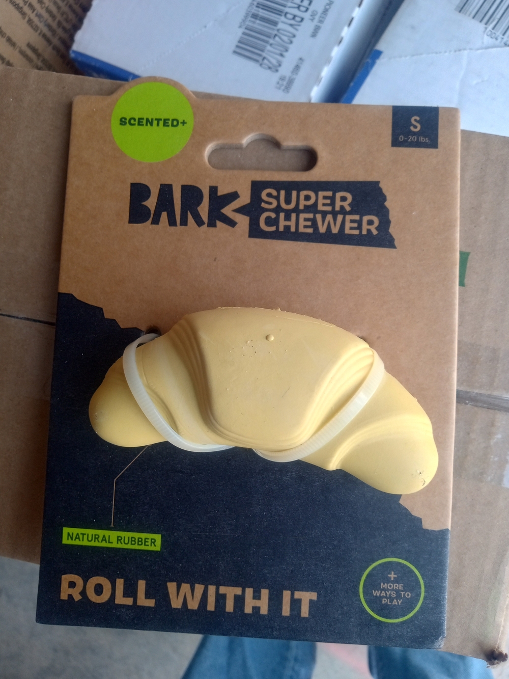BARK Super Chewer Roll With It - Yellow Natural Rubber Chew Toy